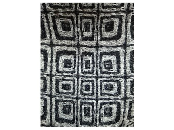 Falda de lana con patrón geométrico Balenciaga Negro Gris - vista 4