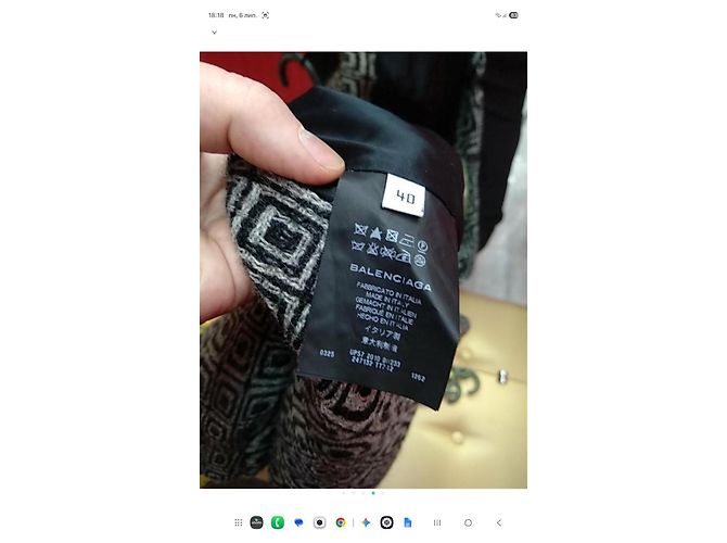 Falda de lana con patrón geométrico Balenciaga Negro Gris - vista 5