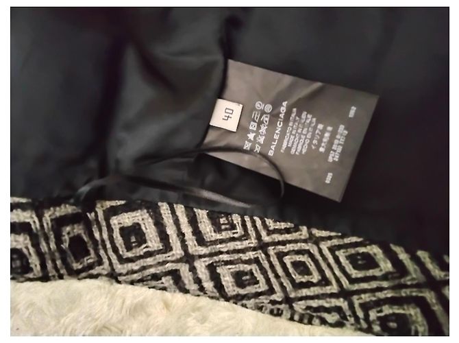 Falda de lana con patrón geométrico Balenciaga Negro Gris - vista 7