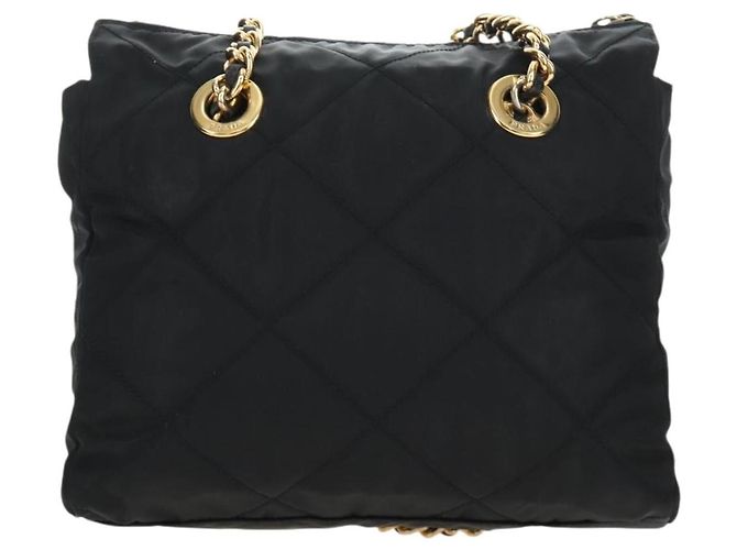 Prada Re-Edition 1995 Chain Tote in nylon trapuntato Re-Nylon Small Nero - vista 2
