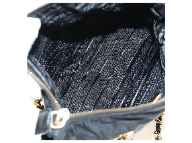 Prada Re-Edition 1995 Chain Tote in nylon trapuntato Re-Nylon Small Nero - vista 5