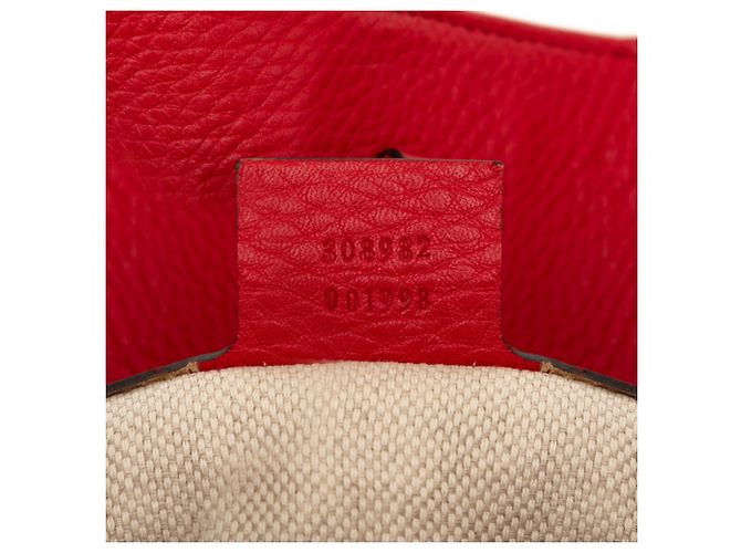 Borsa Tote Gucci Soho con Frange e Tracolla a Catena Rosso - vista 6