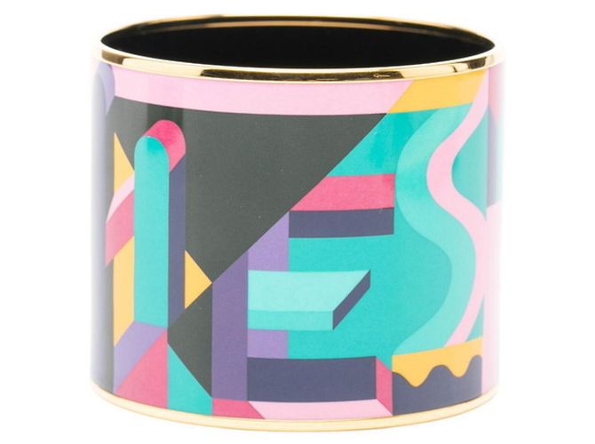 Hermès Bracciale Charm in Smalto Cloisonné Hermes Multicolore D'oro - vista 3