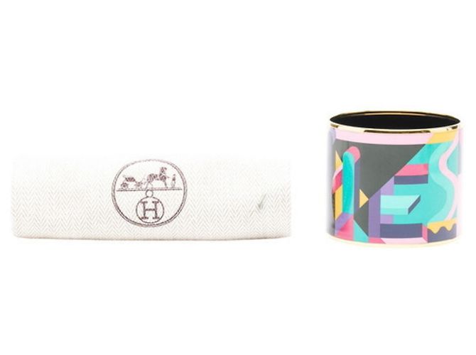 Hermès Bracciale Charm in Smalto Cloisonné Hermes Multicolore D'oro - vista 5