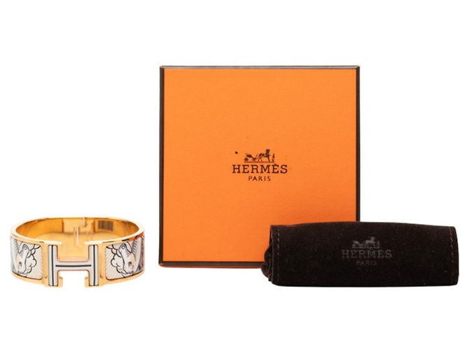 Hermès Bracciale Hermes Clic Clac H PM Pegasus Multicolore D'oro - vista 5