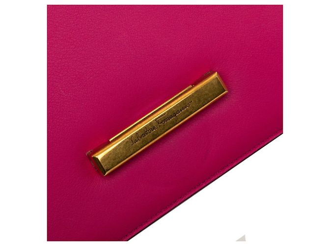 Borsa a tracolla Salvatore Ferragamo Gancini Rosa - vista 5