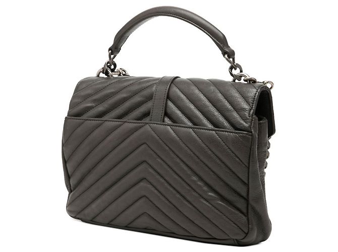 Saint Laurent YSL Monogram College gesteppte Handtasche Medium Braun - Ansicht 2