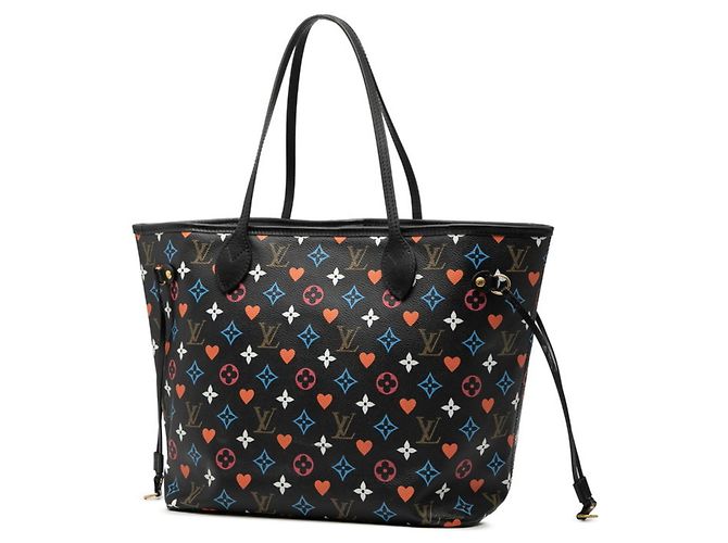 Borsa Tote Louis Vuitton Game On Monogram Neverfull MM Nero Multicolore - vista 2