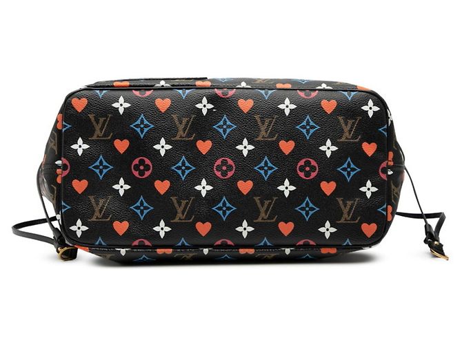 Borsa Tote Louis Vuitton Game On Monogram Neverfull MM Nero Multicolore - vista 3