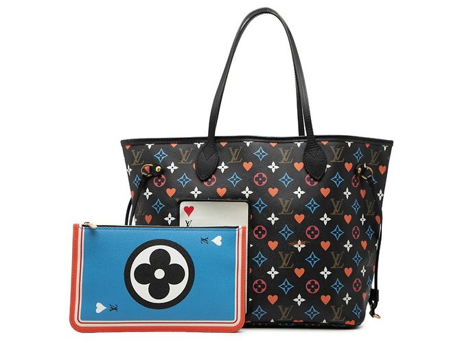 Borsa Tote Louis Vuitton Game On Monogram Neverfull MM Nero Multicolore - vista 9