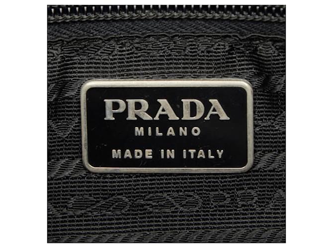 Borsa a tracolla con placca logo Triangle Prada Nero - vista 10
