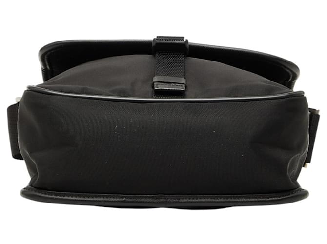 Borsa a tracolla con placca logo Triangle Prada Nero - vista 3