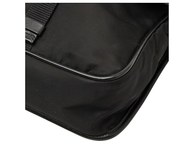 Borsa a tracolla con placca logo Triangle Prada Nero - vista 4