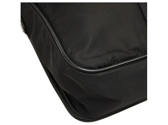 Borsa a tracolla con placca logo Triangle Prada Nero - vista 5