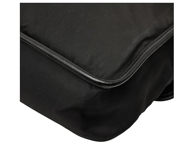 Borsa a tracolla con placca logo Triangle Prada Nero - vista 6
