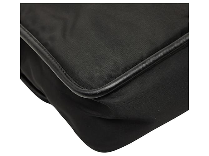 Borsa a tracolla con placca logo Triangle Prada Nero - vista 7