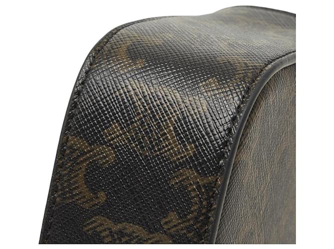 Céline Borsa a tracolla e a spalla Celine Triomphe Mini Claude Marrone Nero - vista 4