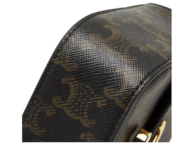 Céline Borsa a tracolla e a spalla Celine Triomphe Mini Claude Marrone Nero - vista 5