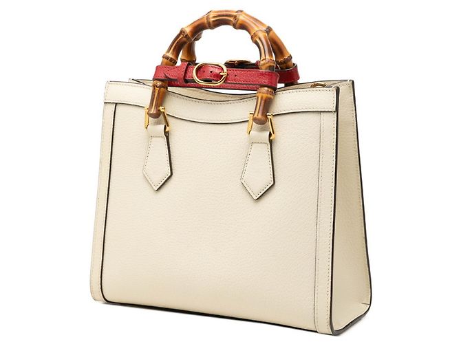 Borsa piccola Gucci Bamboo Diana in pelle avorio Crudo - vista 2