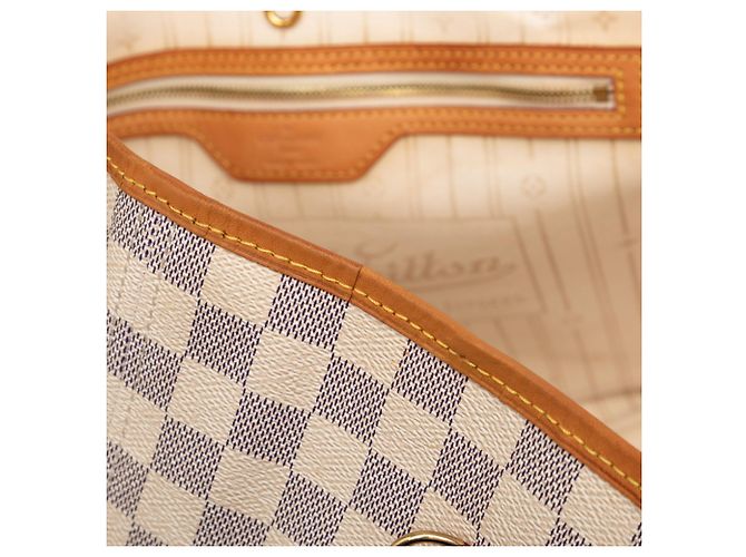 Borsa Tote Louis Vuitton Damier Azur Neverfull GM Bianco - vista 4