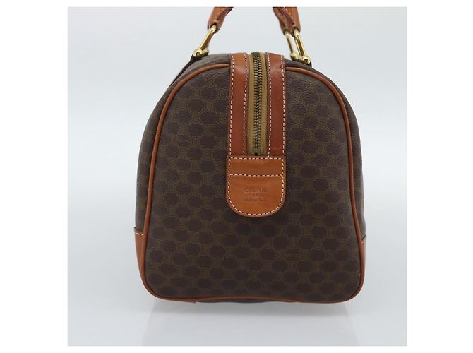 Céline Celine Vintage Macadam Boston em lona e couro Marrom - vista 4