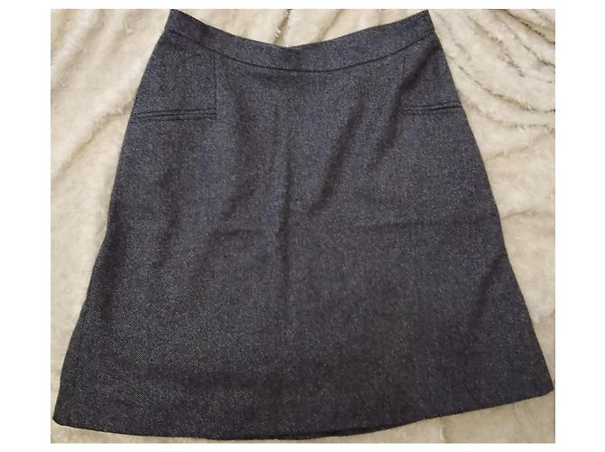 Falda evasé de tejido Valentino en tweed gris - vista 2
