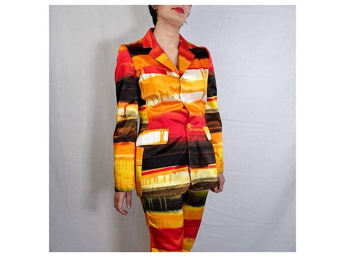 Autre Marque Traje Moschino Jeans efecto pintura Multicolor Naranja - vista 10