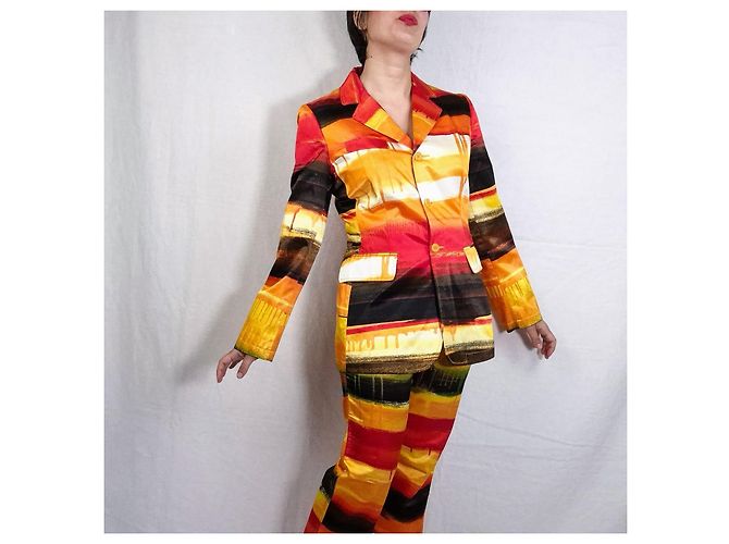 Autre Marque Traje Moschino Jeans efecto pintura Multicolor Naranja - vista 9