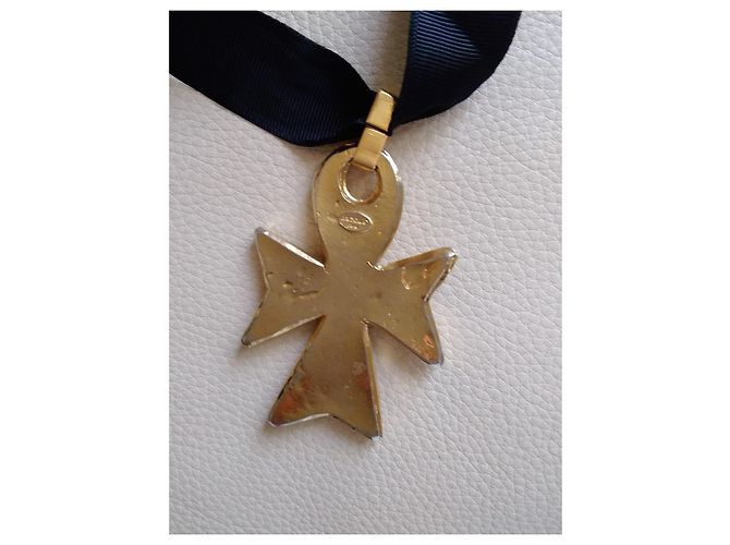 Autre Marque Collana Croce Jacky de G Paris placcata oro e perle D'oro - vista 2