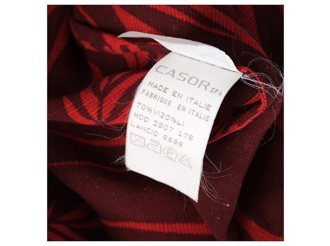 Autre Marque Blusa de seda Lawrence Steele con estampado de palmeras rojas - vista 6