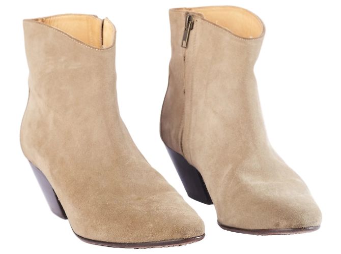 Isabel Marant Stiefeletten aus Taupe-Wildleder - Ansicht 2