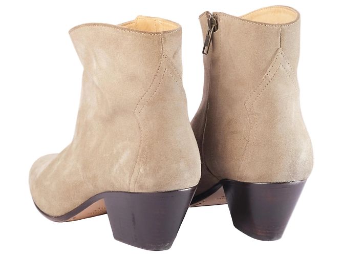 Isabel Marant Stiefeletten aus Taupe-Wildleder - Ansicht 3