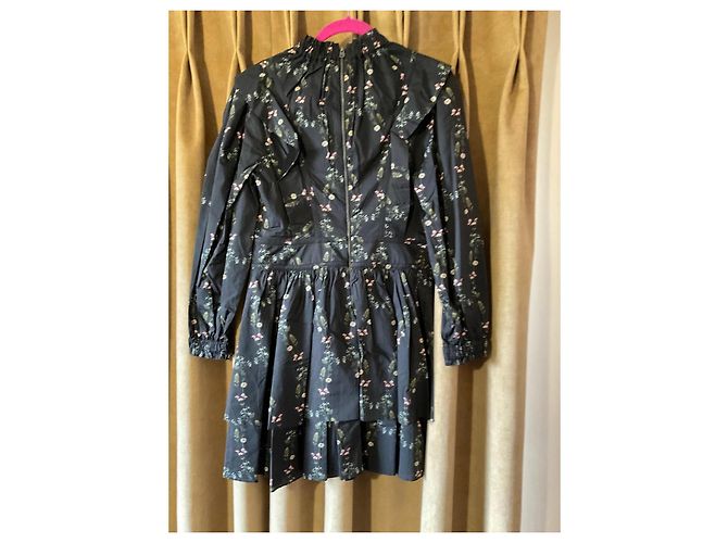 Autre Marque AllSaints Vestido Aislyn Varanasi Negro Rosa Blanco Verde - vista 2