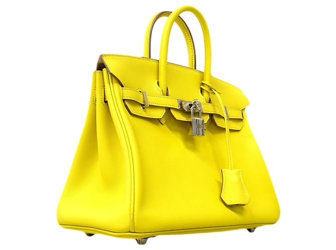 Hermès Borsa Hermes Birkin 25 in pelle Swift Lime D'oro - vista 2