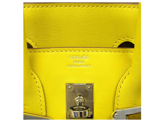 Hermès Borsa Hermes Birkin 25 in pelle Swift Lime D'oro - vista 5