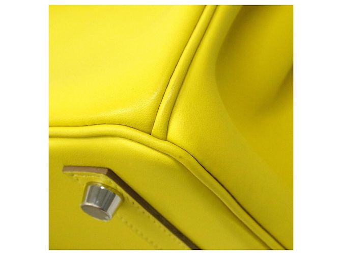 Hermès Borsa Hermes Birkin 25 in pelle Swift Lime D'oro - vista 6