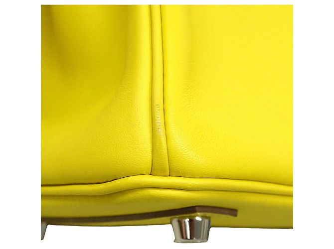 Hermès Borsa Hermes Birkin 25 in pelle Swift Lime D'oro - vista 7