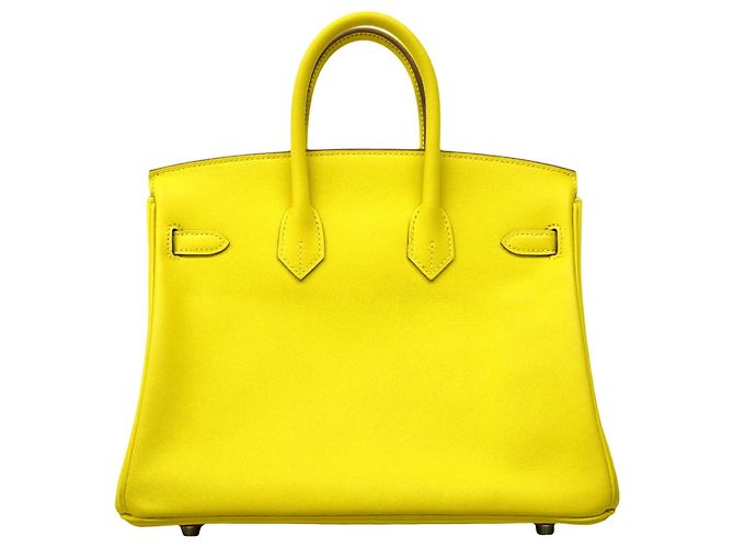Hermès Borsa Hermes Birkin 25 in pelle Swift Lime D'oro - vista 8