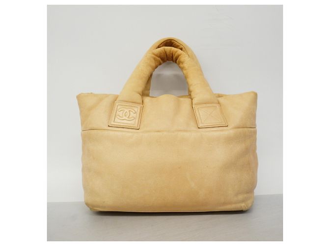 Borsa Tote in Pelle Chanel Coco Cocoon Beige - vista 12