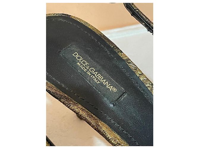 Décolleté Slingback Dolce & Gabbana in Seta e Cristalli D'oro - vista 11