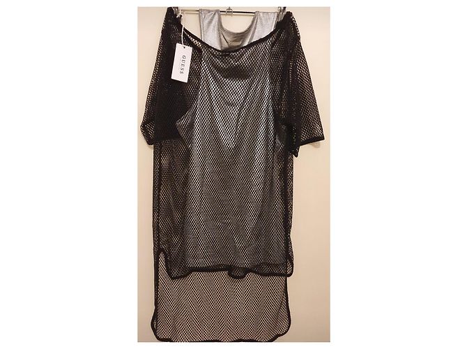 Completo Guess Top in Rete Nero e Canotta Argentata - vista 5