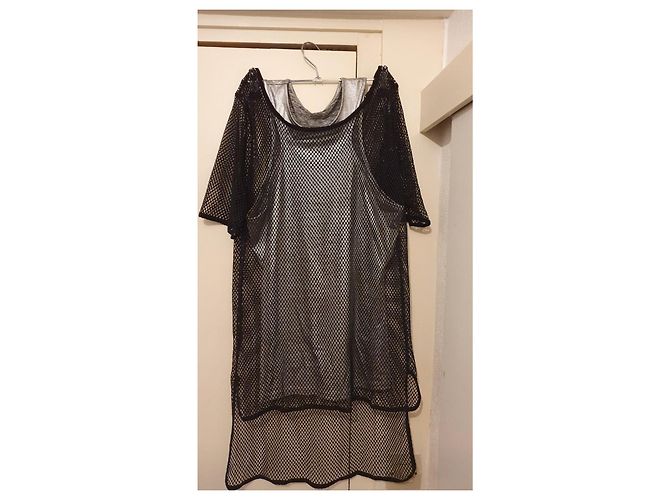 Completo Guess Top in Rete Nero e Canotta Argentata - vista 7