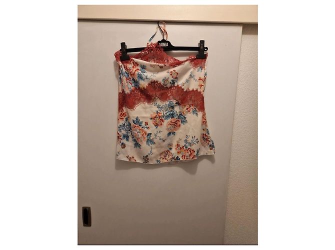 Autre Marque Top Velmar de seda estampado floral y encaje Blanco Roja Multicolor - vista 10