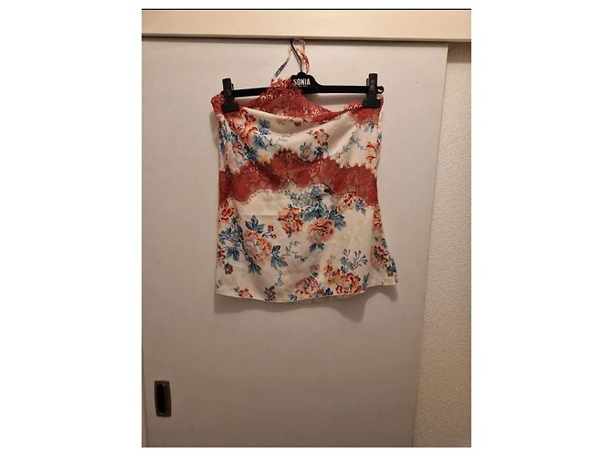 Autre Marque Top Velmar de seda estampado floral y encaje Blanco Roja Multicolor - vista 11