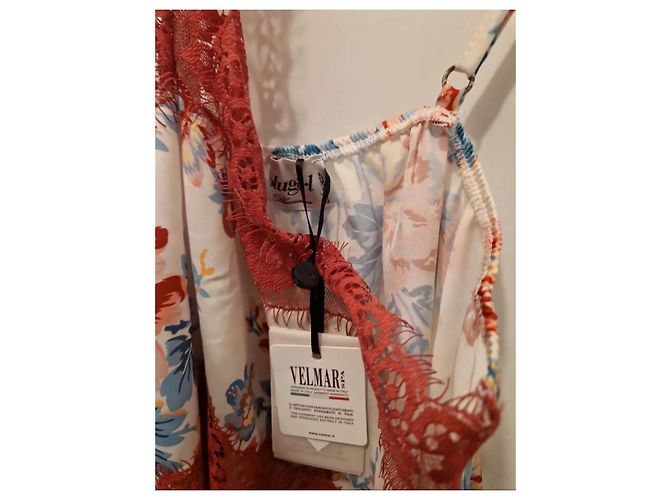 Autre Marque Top Velmar de seda estampado floral y encaje Blanco Roja Multicolor - vista 3
