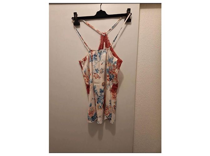 Autre Marque Top Velmar de seda estampado floral y encaje Blanco Roja Multicolor - vista 7