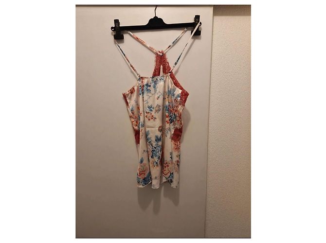 Autre Marque Top Velmar de seda estampado floral y encaje Blanco Roja Multicolor - vista 8