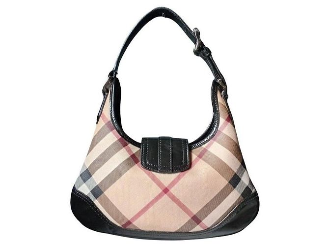 Burberry Haymarket Check Borsa a Spalla Nero Rosso Beige - vista 4