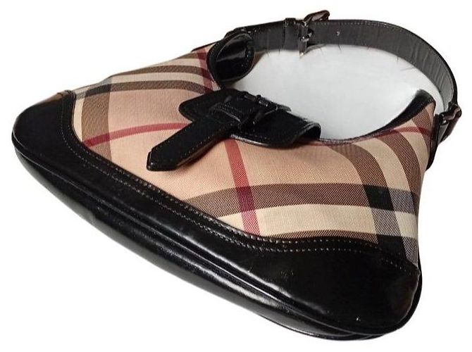 Burberry Haymarket Check Borsa a Spalla Nero Rosso Beige - vista 6