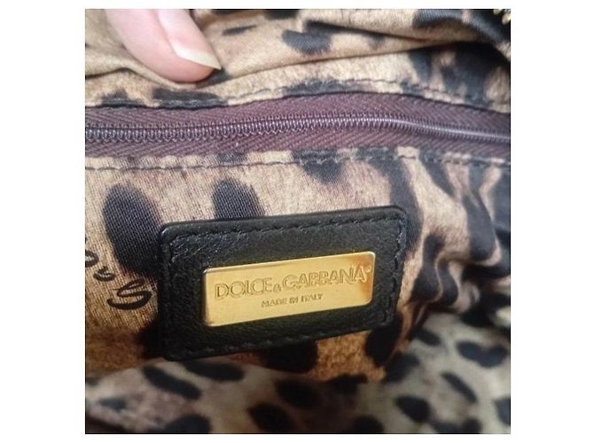 Dolce & Gabbana Borsa a tracolla in pelle nera Nero - vista 3